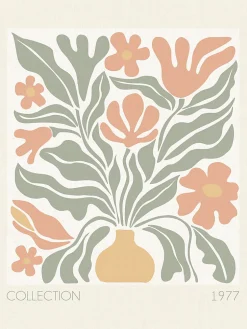 Affiche collection 1977 fleurs pastel l.30 x l.40 cm Dada Art