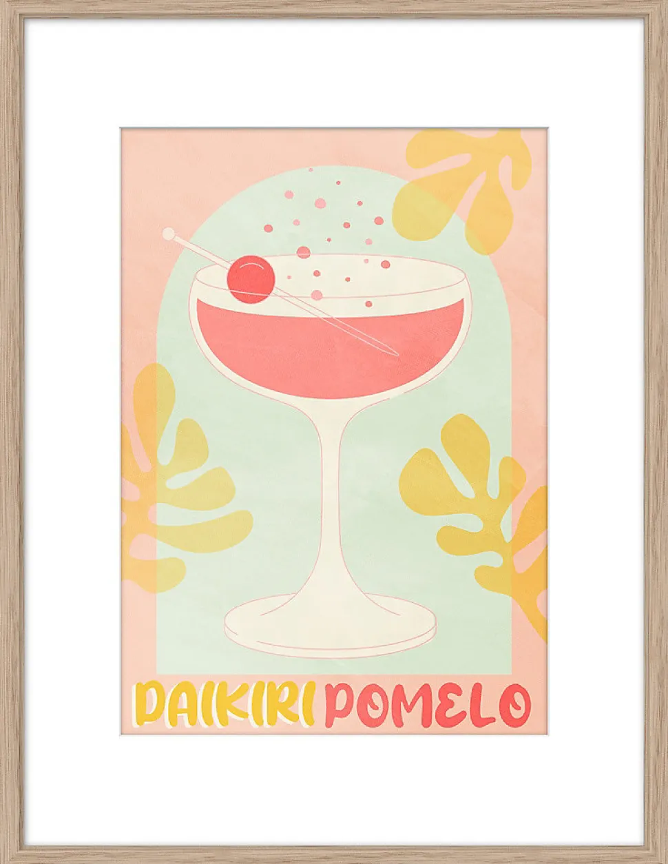 Affiche Daikiri rose Dada Art l.24 x H.30 cm