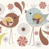Affiche décorative oiseaux l.30 x H.40 cm