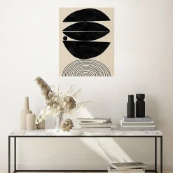 Affiche demi cercles noirs Dada Art l.40 x H.50 cm