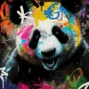 Affiche dessin panda grafiti multicouleurs l.40 x l.50 cm Dada Art