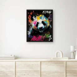 Affiche dessin panda grafiti multicouleurs l.40 x l.50 cm Dada Art