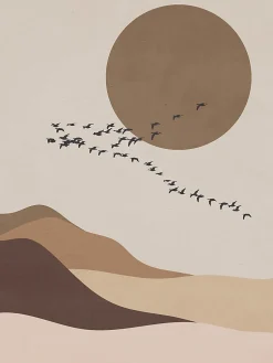 Affiche dunes oiseaux Dada Art l.30 x H.40 cm