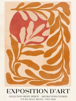 Affiche Exhibition orange Dada Art l.30 x H.40 cm