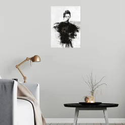 Affiche femme visage rêve noir et blanc L.40 x H.50cm Dada Art