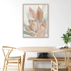 Affiche feuille pastel sur fond beige l.60 x l.80 cm Dada Art