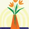 Affiche fleurs vase orange l.30 x H.40 cm Dada Art
