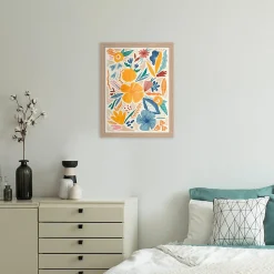 Affiche Flowers multicouleur Dada Art l.30 x H.40 cm