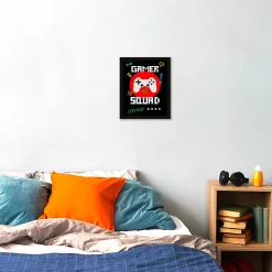Affiche Gamer Squad multicouleur Dada Art l.24 x H.30 cm
