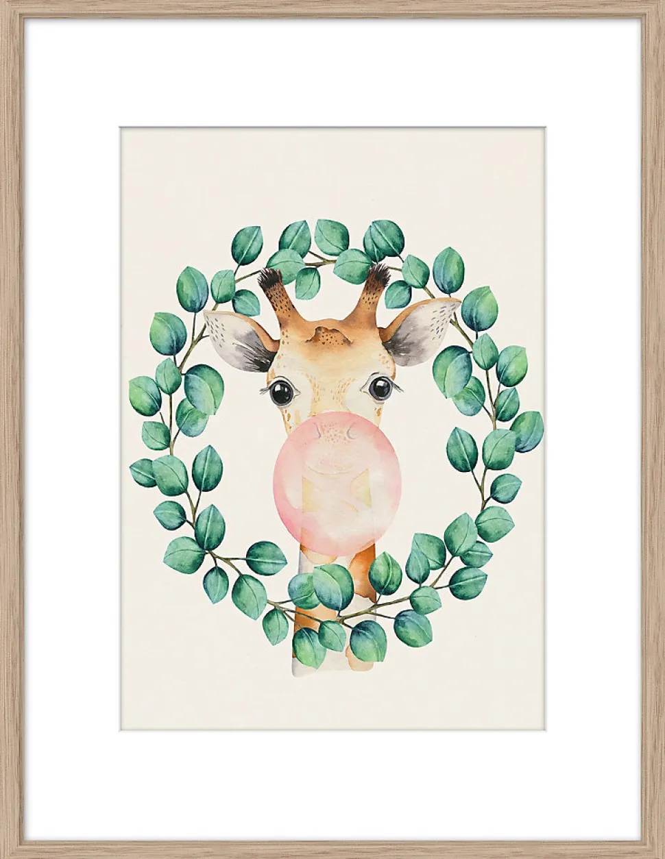 Affiche Girafe enfant multicouleur Dada Art l.24 x H.30 cm