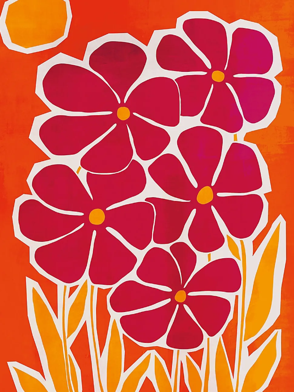 Affiche grosses fleurs roses l.30 x H.40 cm Dada Art