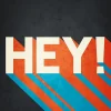 Affiche Hey! sur fond noir l.30 x l.40 cm Dada Art
