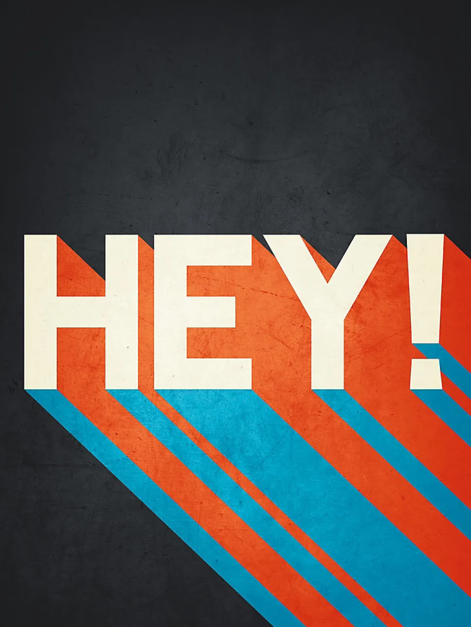 Affiche Hey! sur fond noir l.30 x l.40 cm Dada Art