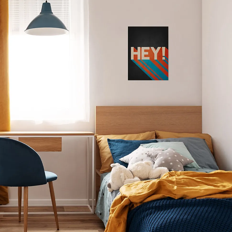 Affiche Hey! sur fond noir l.30 x l.40 cm Dada Art
