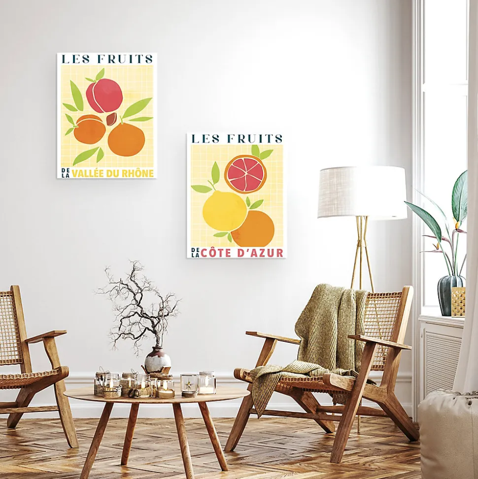 Affiche les fruits de la côte d'azur Dada Art l.40 x H.50 cm jaune-orange