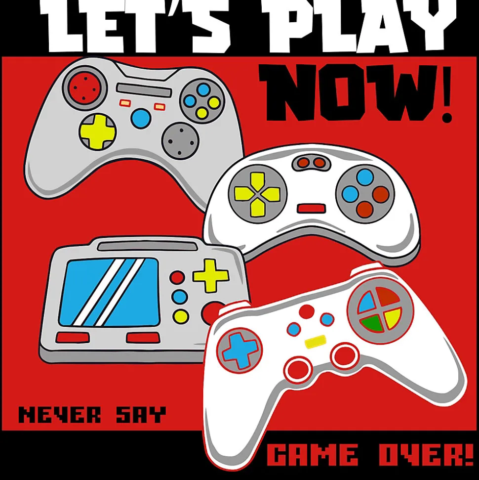 Affiche let's play multicouleur Dada Art l.30 x H.30 cm