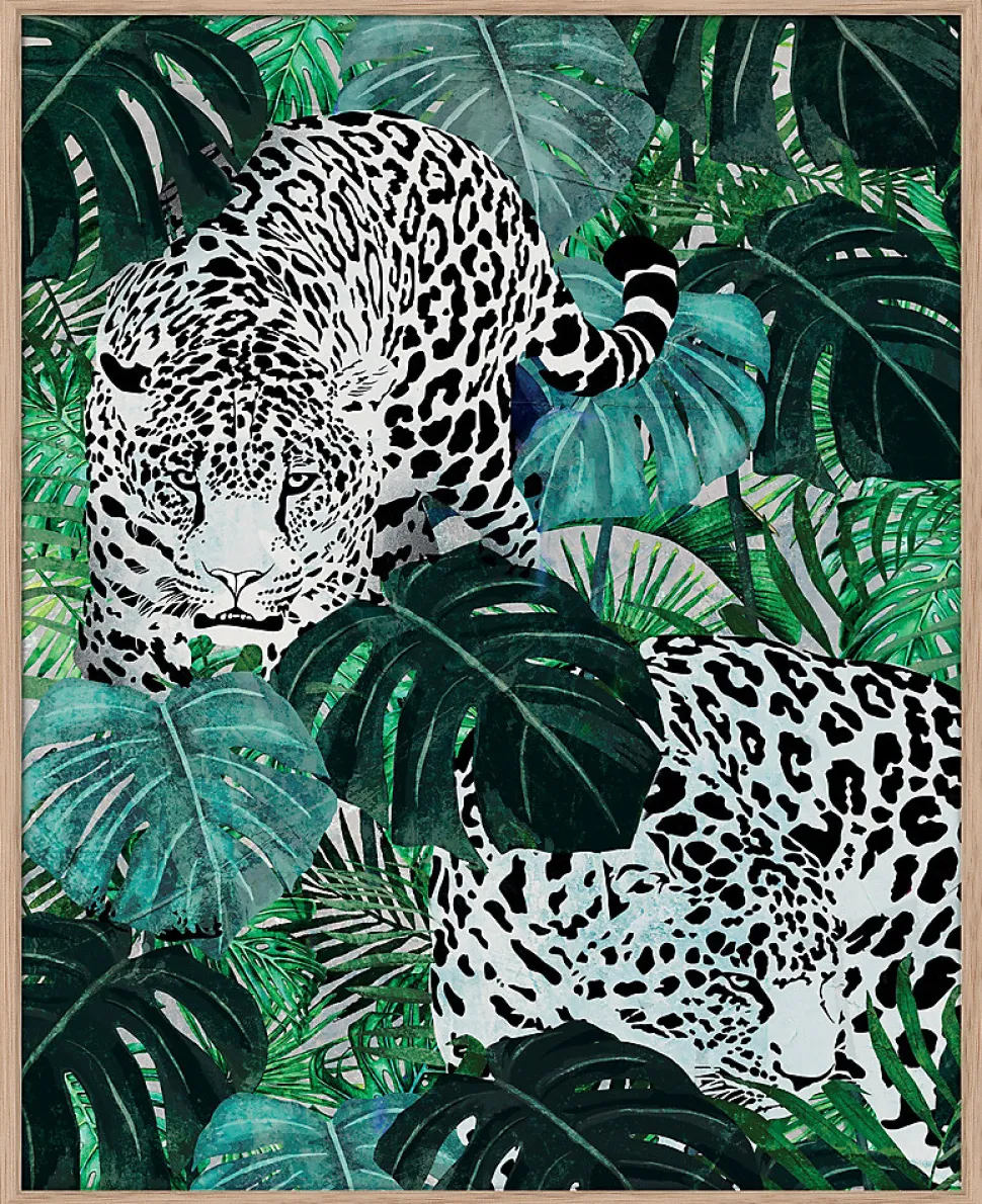 Affiche léopard jungle vert L.40 x H.50cm Dada Art