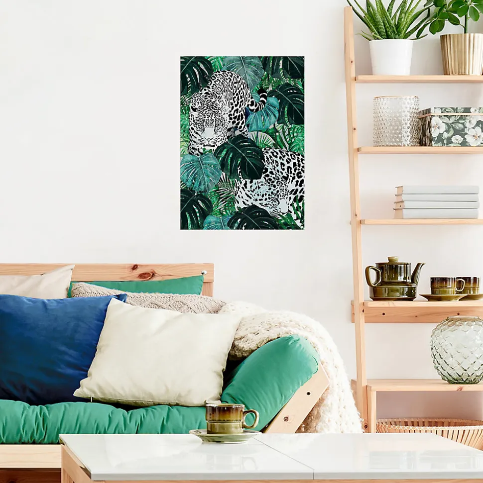 Affiche léopard jungle vert L.40 x H.50cm Dada Art