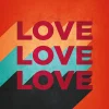 Affiche Love sur fond rouge l.30 x l.40 cm Dada Art