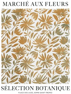 Affiche Marché aux fleurs orange Dada Art l.30 x H.40 cm