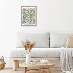 Affiche Marché aux fleurs vert et blanc Dada Art l.30 x H.40 cm