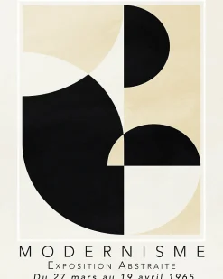 Affiche moderniste beige et noir l.40 x H.50 cm Dada Art