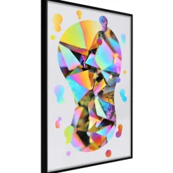 Affiche Murale Encadrée "Abstract Light Bulb" 21 x 30 cm Noir