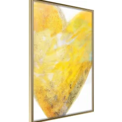 Affiche Murale Encadrée "Amber Heart" 40 x 60 cm Or