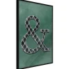 Affiche Murale Encadrée "Ampersand on Green Background" 30 x 42 cm Noir