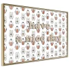 Affiche Murale Encadrée "Animals Wish a Nice Day" 45 x 30 cm Or