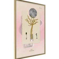 Affiche Murale Encadrée "Aquatic Plant" 21 x 30 cm Or
