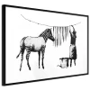 Affiche Murale Encadrée "Banksy Washing Zebra Stripes" 45 x 30 cm Noir