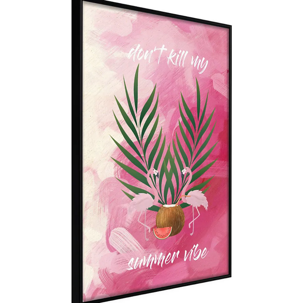 Affiche Murale Encadrée "Back to the Summer" 21 x 30 cm Noir