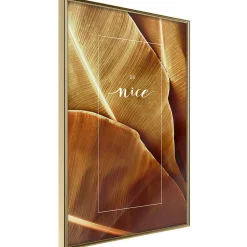 Affiche Murale Encadrée "Banana Leaves with a Message Sepia" 40 x 60 cm Or