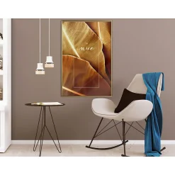 Affiche Murale Encadrée "Banana Leaves with a Message Sepia" 40 x 60 cm Or