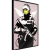 Affiche Murale Encadrée "Banksy Flying Copper" 21 x 30 cm Noir