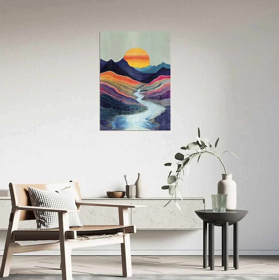 Affiche paysage coucher de soleil multicouleurs l.50 x H.70 cm Dada art