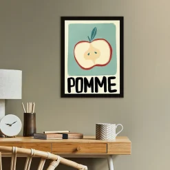 Affiche pomme vert pastel l.30 x l.40 cm Dada Art