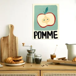 Affiche pomme vert pastel l.30 x l.40 cm Dada Art