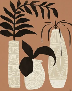 Affiche poterie sur fond terracotta l.30 x l.40 cm Dada Art