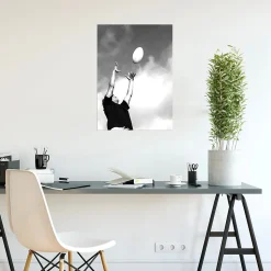 Affiche rugby noir et blanc L.50 x H.70cm Dada Art