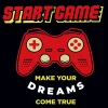 Affiche Start Game rouge Dada Art l.30 x H.30 cm