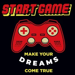 Affiche Start Game rouge Dada Art l.30 x H.30 cm
