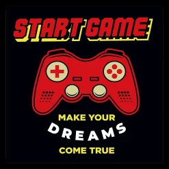 Affiche Start Game rouge Dada Art l.30 x H.30 cm