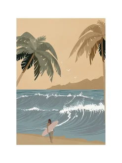 Affiche surfeur Hia Dada Art L.40 x l.30 cm