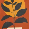 Affiche tige sur fond terracotta L.50 x H.70cm Dada Art