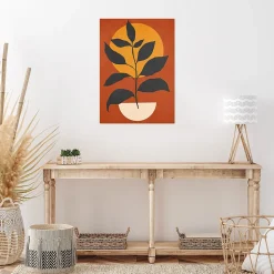 Affiche tige sur fond terracotta L.50 x H.70cm Dada Art