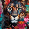 Affiche tigre multicouleurs l.60 x l.80 cm Dada Art