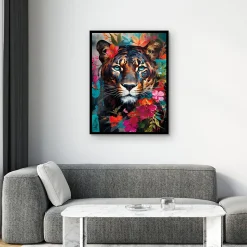 Affiche tigre multicouleurs l.60 x l.80 cm Dada Art