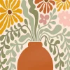 Affiche vase bouquet terracotta l.30 x l.40 cm Dada Art
